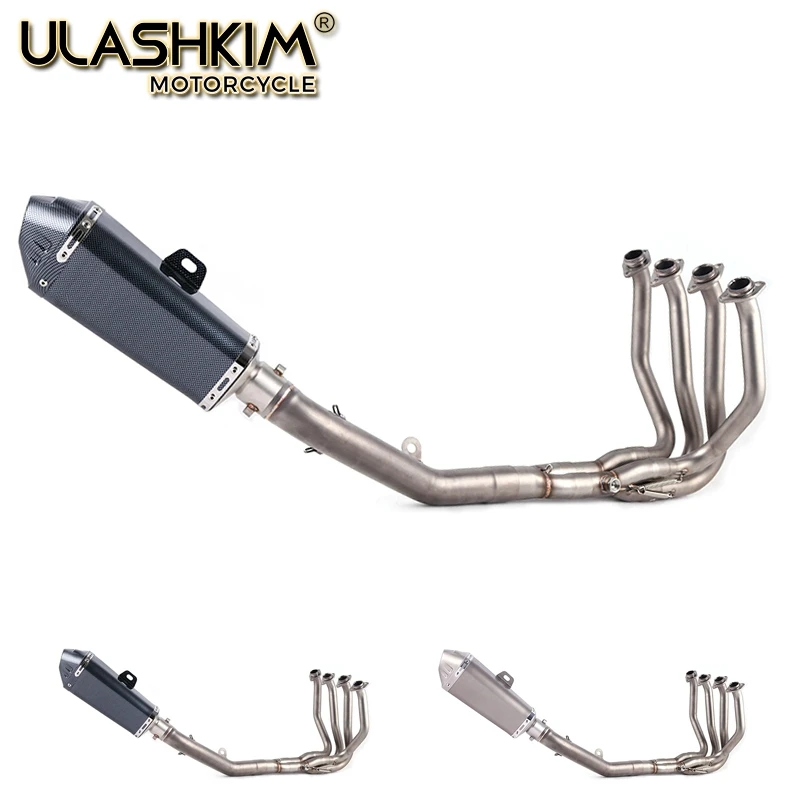 

Motorcycle Full System Exhaust Muffler Modified Middle Link Pipe Slip On For kawasaki Z800 2013 2014 2015 2016