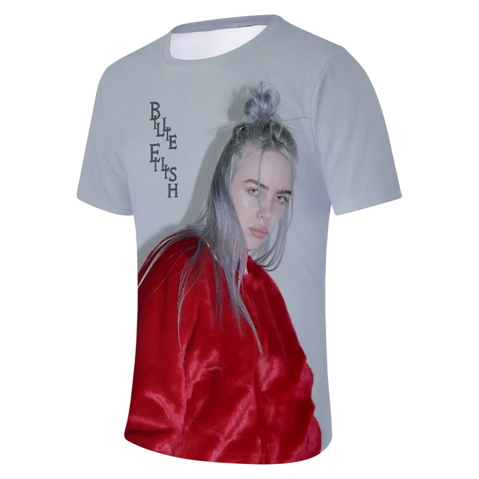 Billie Eilish, новинка, 3D футболка, для мужчин, летняя мода, хип-хоп, Harajuku, повседневная одежда, Billie Eilish, 3D, для девочек, желтая футболка