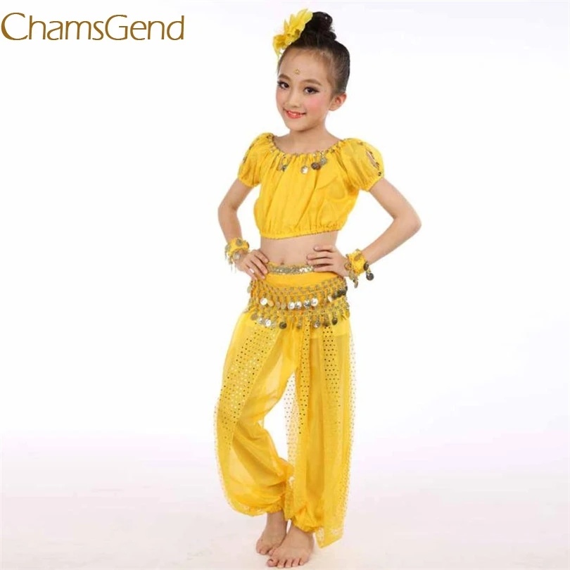 

2018 elegent Handmade Children Girl beautiful Belly Dance Costumes Kids Belly Dancing Egypt Dance Cloth + Tops Pants #0604