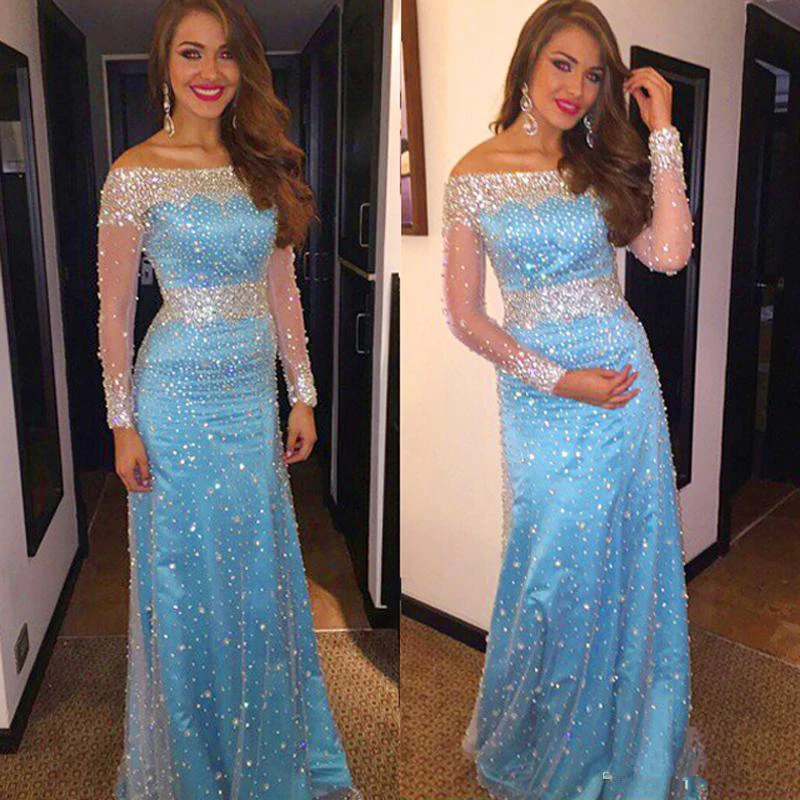 A-Line Chiffon Sequined Celebrity Dresses 2018 New Long Sleeve Off the Shoulder Red Carpet Dresses vestido de festa Z786
A-Line Chiffon Sequined Celebrity Dresses 2018 New Long Sleeve Off the Shoulder Red Carpet Dresses vestido de festa Z786