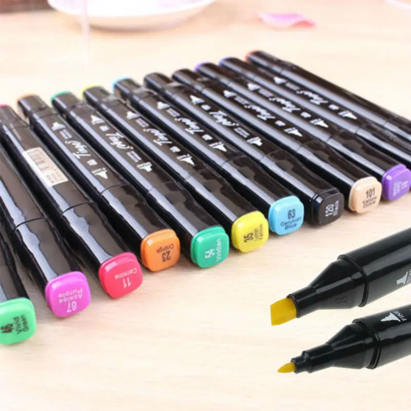 Превосходный двухсторонний маркер на спиртовой основе 12 цветов поп постер