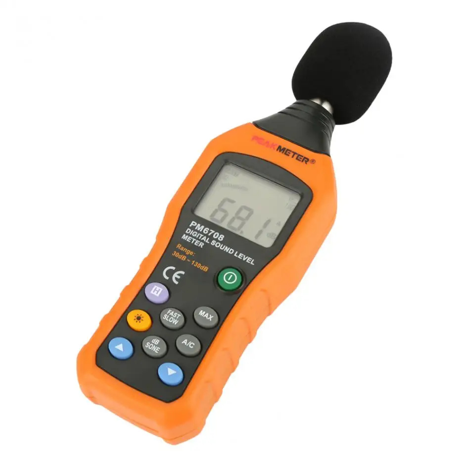 Noise Sound Level Meter,PEAKMETER PM6708 High Precision LCD Display Digital Sound Level Meter Noise Measuring Tester Noise Sound Level Meter,PEAKMETER PM6708 High Precision LCD Display Digital Sound Level Meter Noise Measuring Tester