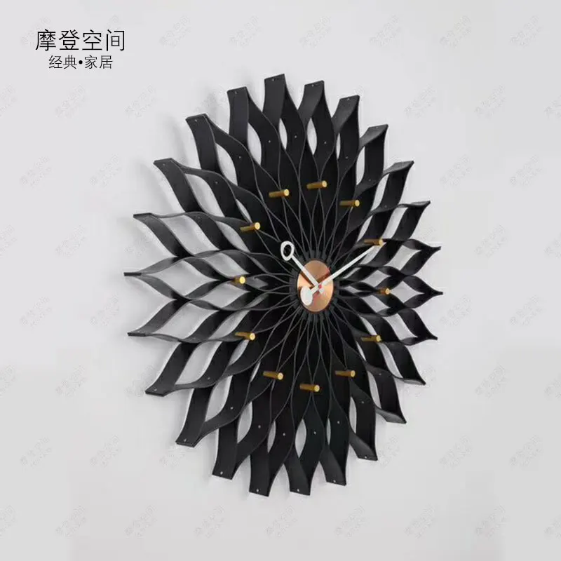 Новый стиль Nelson Sunflower настенные часы/тишина деревянные часы DIA75cm 3 цвета на