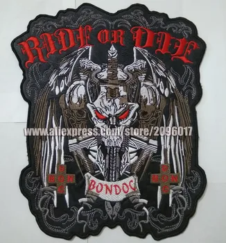 

PU Motorcycle Ride or Die Bondoc Patche Badges for Clothing Jacket Vest Biker badges Iron on Embroidered Patches Sticker