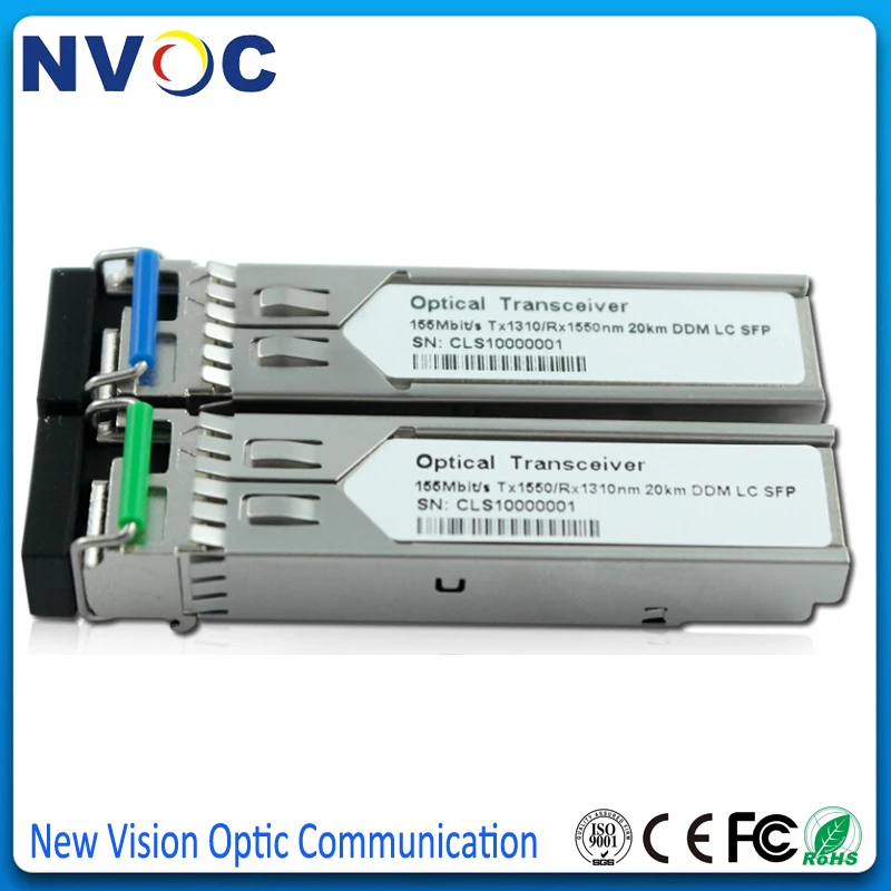 Двунаправленный трансивер SFP 155 Мбит/с 20 км 1310/1550 Модуль LC м 100BASE-FX одно волокно Bidi |