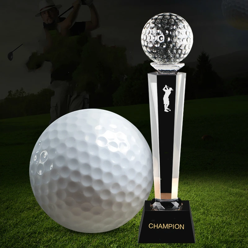 

Golf Match Best Player Award Crystal Trophy Customized Originality Free Engraving Champions League Sports Commemorative Cup