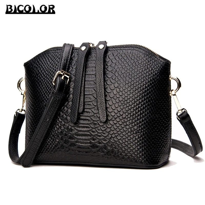 

BICOLOR Snake Skin Pattern Crossbody Bag Women Tote Luxury Brand Leather Shoulder Bag Women Leather for Ladies Messenger Bags