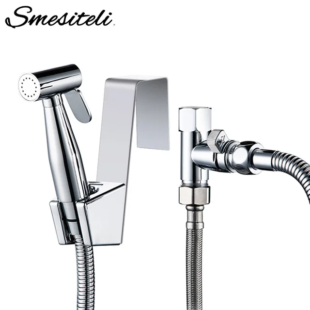Smesiteli Bidet Sprayer ชุดสแตนเลสห้องน้ำ Chrome Bidet Shower Sprayer 1/2 "หรือ 7/8" ตามติดตั้งง่าย 1