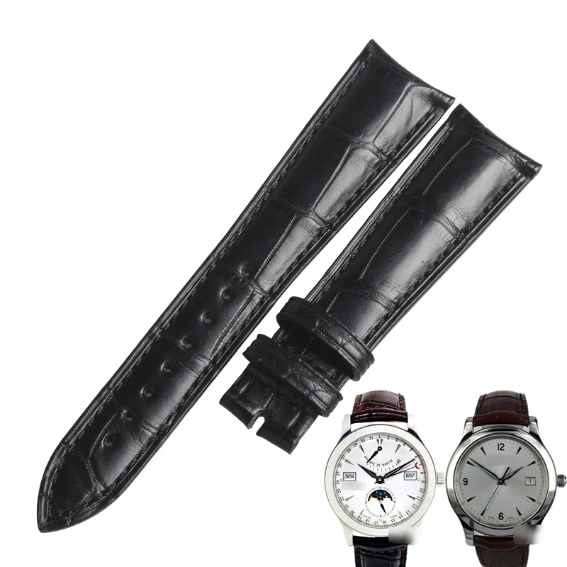 Wentula Cinturini Per Jaeger-Lefoultre Master Ultra Sottile 1368420 1548420 1362520 Pelle Di Alligatore/Cinturino Da Uomo In Grana Di Coccodrillo