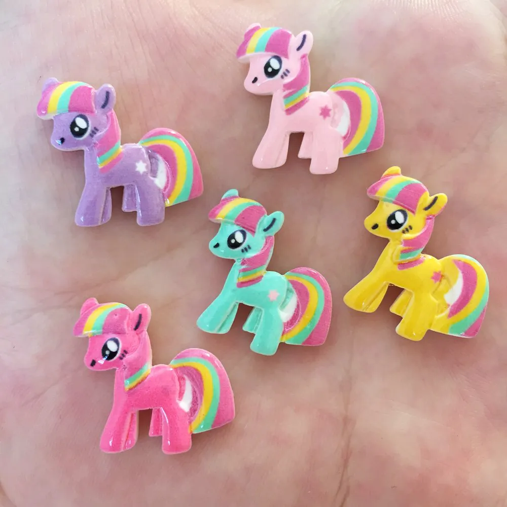 Resin cute 3D Colorful Unicorn Flat Back Stone Appliques Home Decor Crafts 10pcs DIY Wedding Scrapbook OW09 | Дом и сад