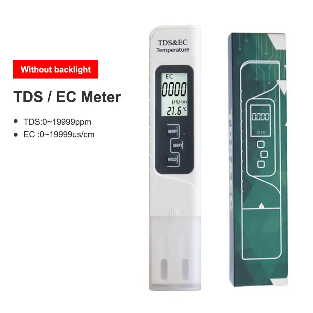 TPH01513 3 в 1 тестер качества воды EC TDS PPM измеритель температуры ЖК-дисплей детектор проводимости ручка цифровой портативный фильтр инструмент - Цвет: TPH01513