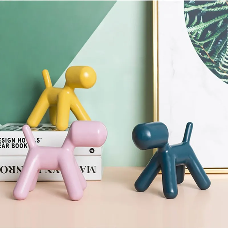 Абстрактная Статуэтка собаки табурет статуя собаки Художественная Скульптура креативная Смола ремесленник украшение для гостиной R445