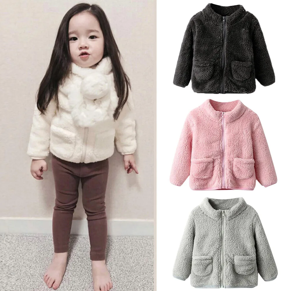 Toddler Baby Jacket 2018 Autumn Winter Jacket Coat Kids Warm Solid