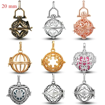 

Eudora 20mm Cage pendant jewelry Heart Flower necklace Aroma Diffuser Perfume Aromatherapy Harmony Locket for Chime ball