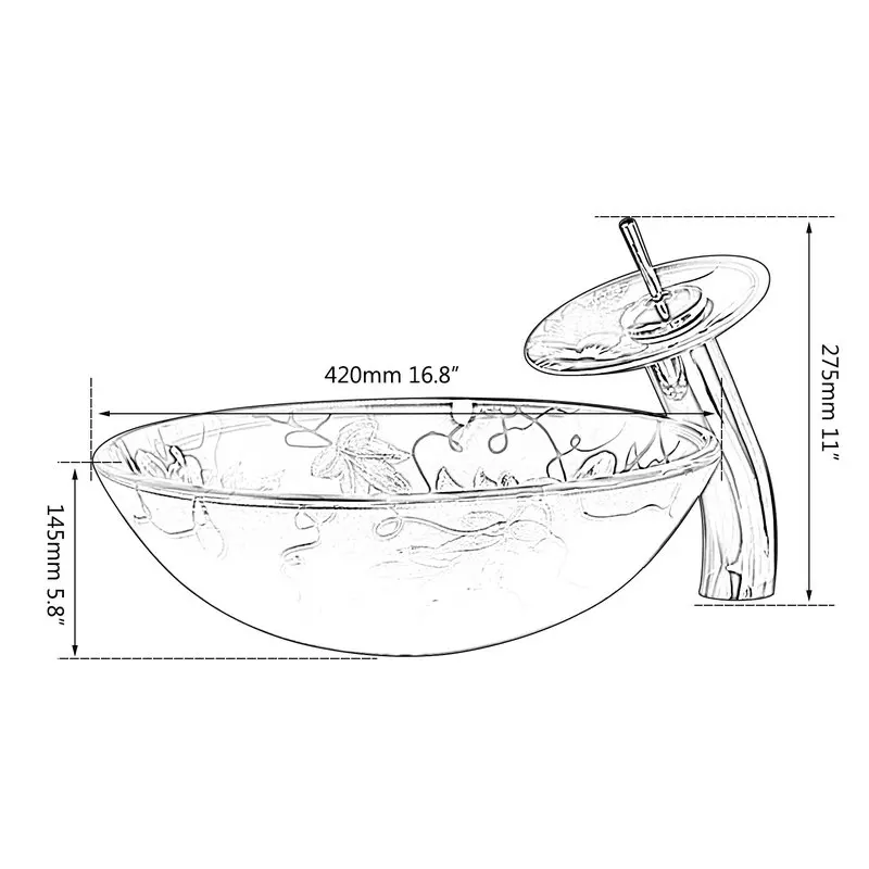 JIENI хромированный кран с водопадом+ раковина для ванной комнаты ...