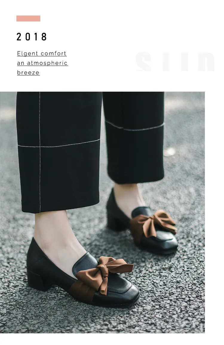spring and autumn fashion new British wind wild retro bow wild shallow female low-heeled shoes