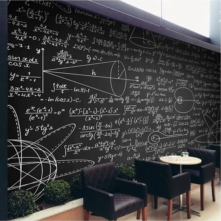 Beibehang Большой заказ обои математическая формула Классная доска Фреска ТВ фон гостиная настенные декоративные