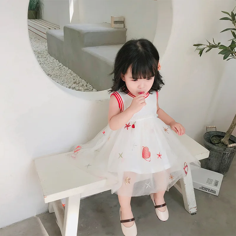 Summer 1 3year Baby Dresses For Girls Children Kids Baby sleeveless