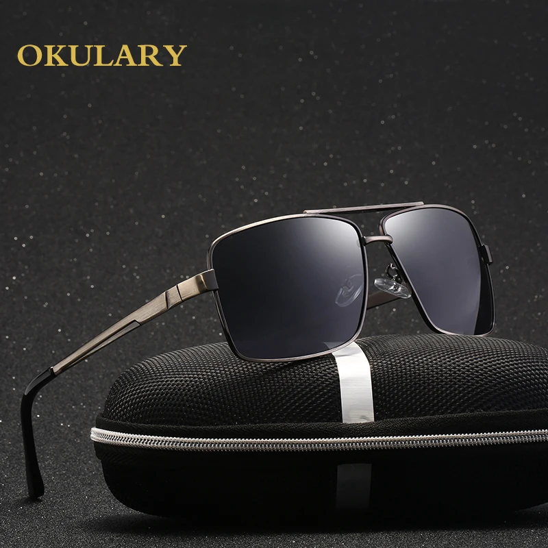 

2020 Metal Frame UV400 Driving Glasses For Men Polarized Sunglasses Black/Tea Color With Box