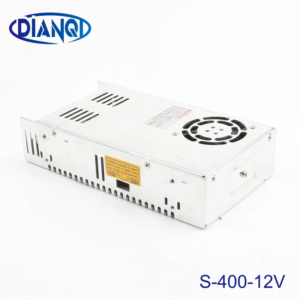 

DIANQI 400W 12V 33A Single Output Switching power supply Power Supply 12V 400W AC to DC Power Supply AC DC Converter S-400-12