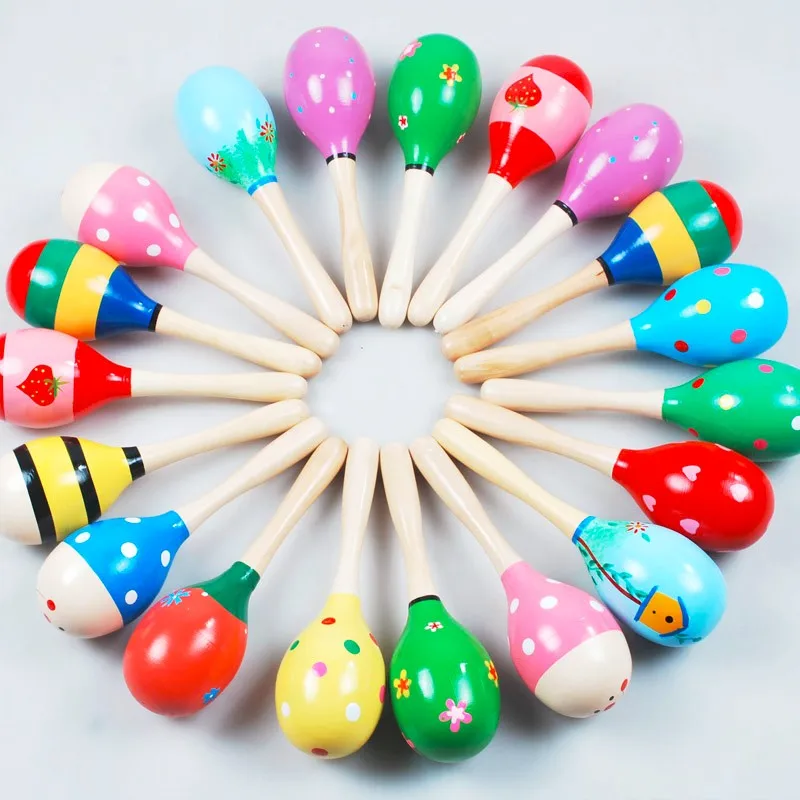 Colorful wooden toys musical instruments baby toy montessori rattle shaker kids toys music toys