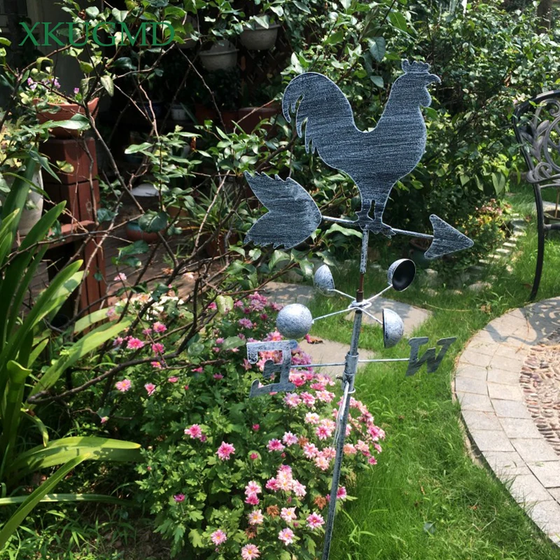 120cm Giardino Ornament Decoration Patio Yard Vintage Rooster Weather Vane Metal Iron Velocità del vento Spinner Indicatore di direzione 120cm Giardino Ornament Decoration Patio Yard Vintage Rooster Weather Vane Metal Iron Velocità del vento Spinner Indicatore di direzione