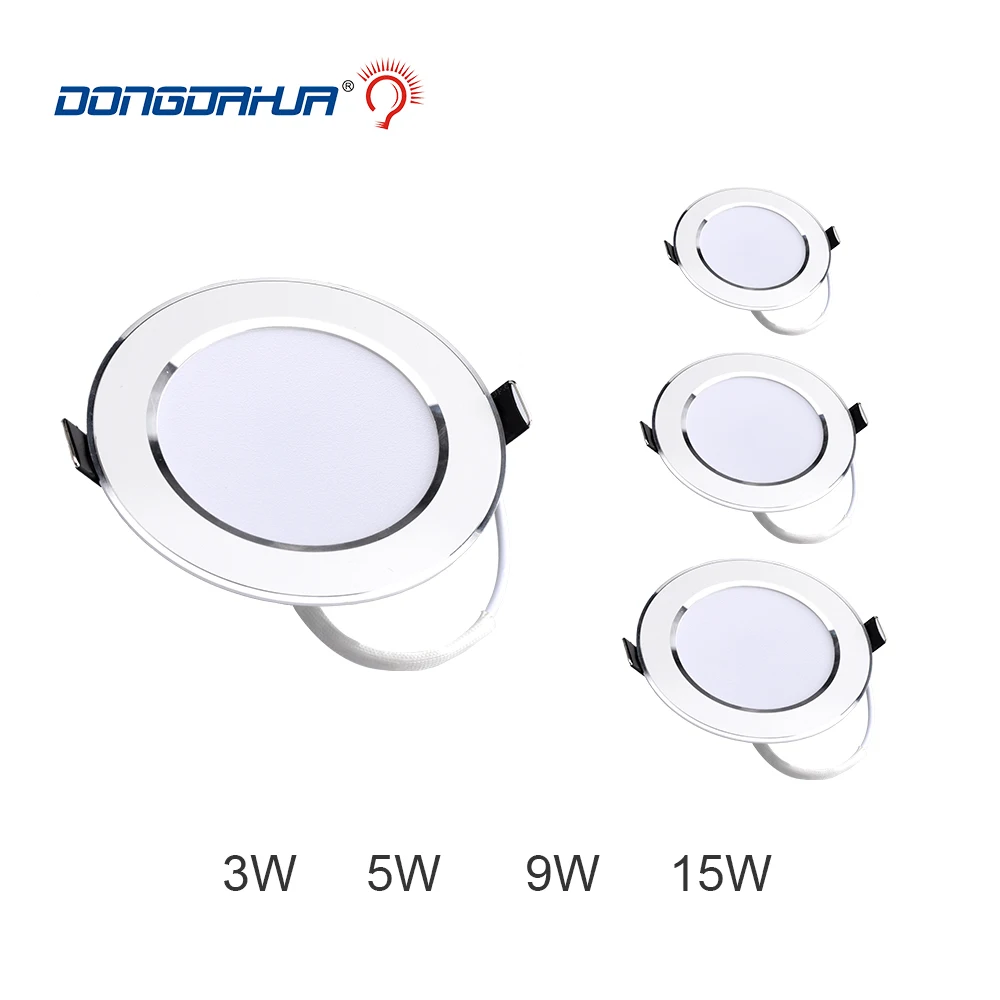 

Ultra Bright Round LED Downlight 3W 5W 9W 15W Aluminum AC220V 230V240V LED Down Light Ceiling Recessed Spot Light