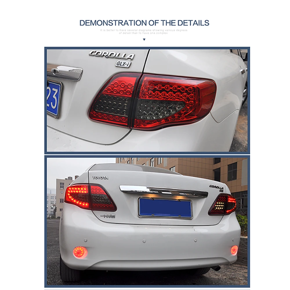 LS светильник светодиодный задний в сборе для Toyota Corolla 2009 2010 дневные ходовые огни s