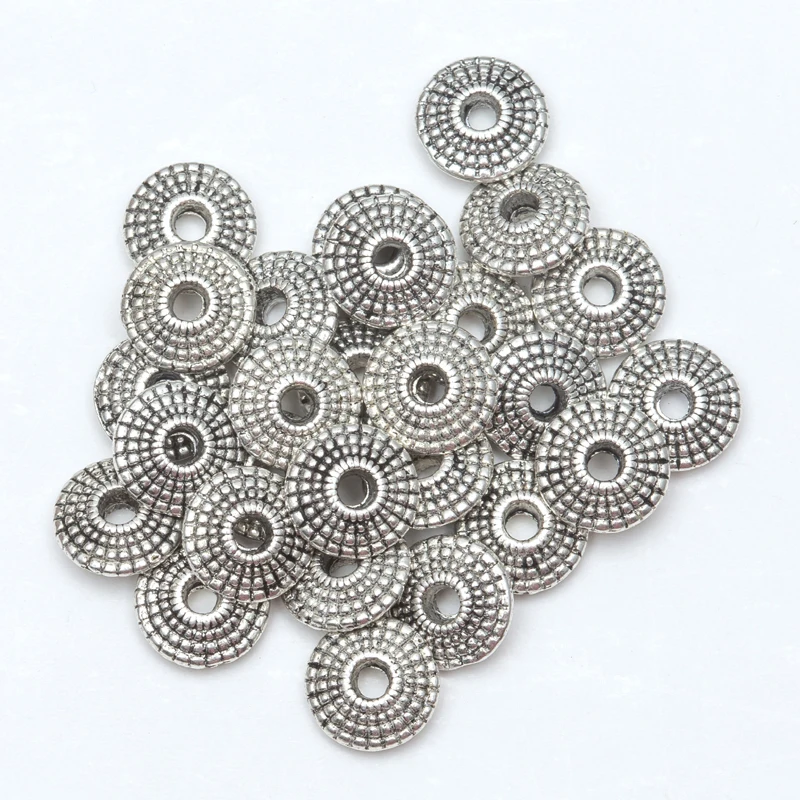 

50pcs 6x8mm Antique Silver Spacer Cone Pattern Metal Beads For Jewelry Making Wholesale Diy Bracelet Accessories Needlework
