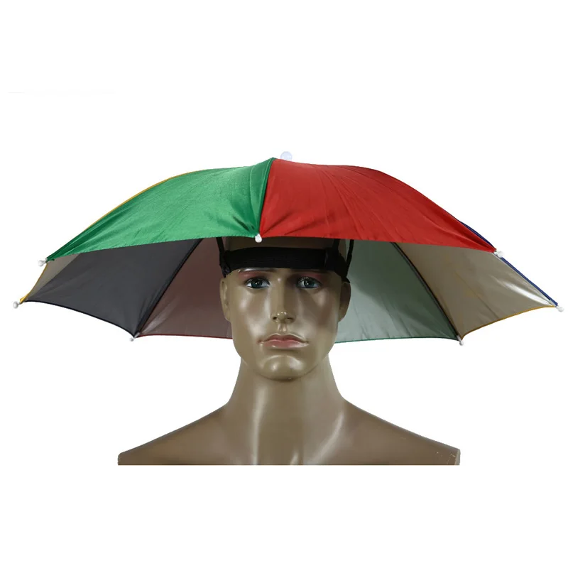 Portable Sun Shade Umbrella Hat Cap Folding Women Men Umbrella Outdoor