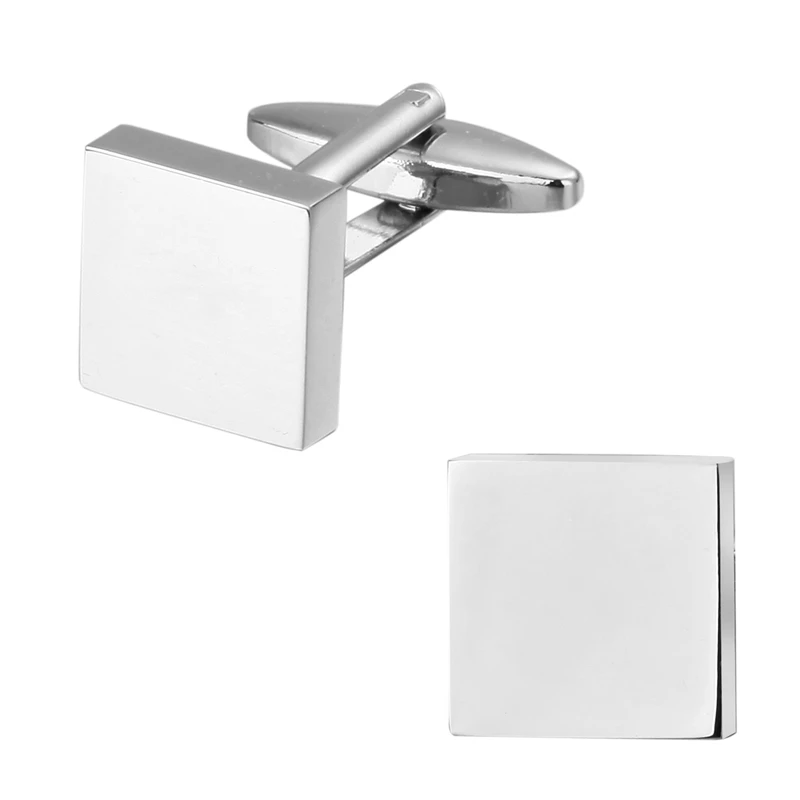 

Products sell like hot cakes fashion men's jewelry silver square cufflinks French shirt sleeve cuff links