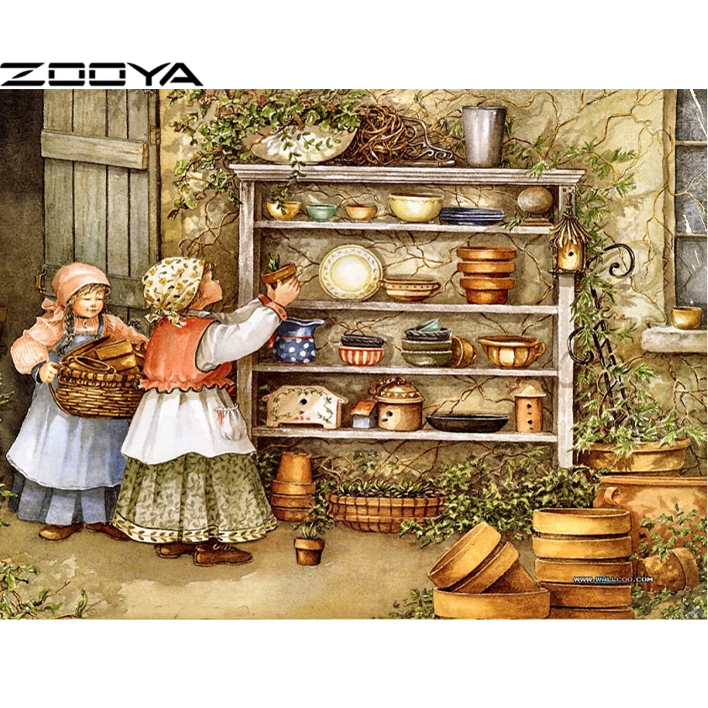 ZOOYA Алмазная вышивка чайный набор для девочек 5D DIY крестиком Полный Круглый
