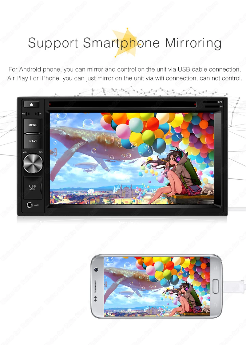 Discount Universal 6.2" Android 9.0 2Din Car Multimedia 2G RAM Auto Radio DVD CD  MP5 VideoPlayer GPS Stereo 4G WiFi 2 Double Din 47 7