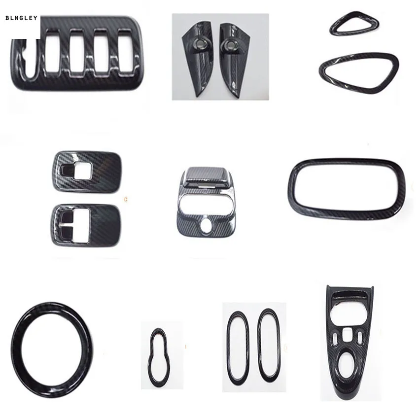 

1lot ABS carbon fiber grain Interior decoration cover for 2015-2018 Mercedes Benz Smart