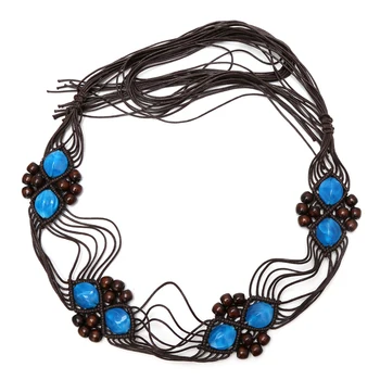 

Women Bohemia Wooden Beads Hand-Woven Knotted Tassels Belt Waist Chain Waistband