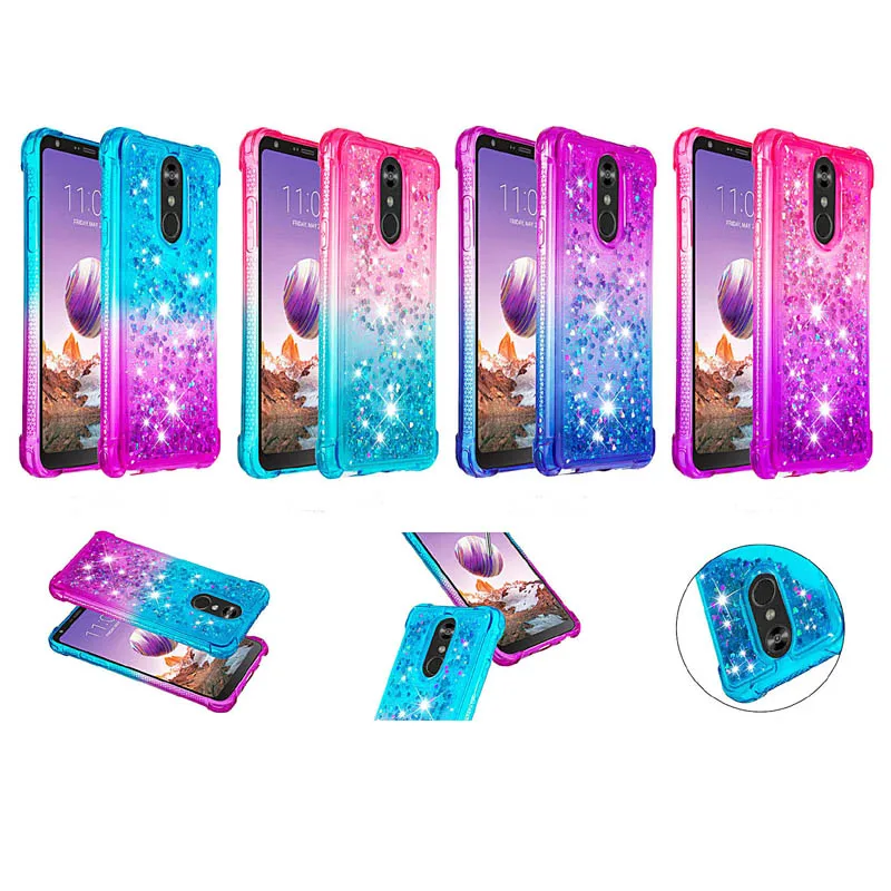 

for LG Aristo 2 Plus k8 2018 US lv3 stylo 4 Q stylus LG K40 / K12 Plus LG Stylo 5 Bling Liquid Sand Diamond Gradient TPU Cases