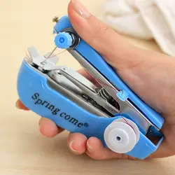 Карманный мини маленькая швейная машина ручной Быстрый стежка рукоделие швейная машинка для ткани одежда или детская ткань DIY ремесло