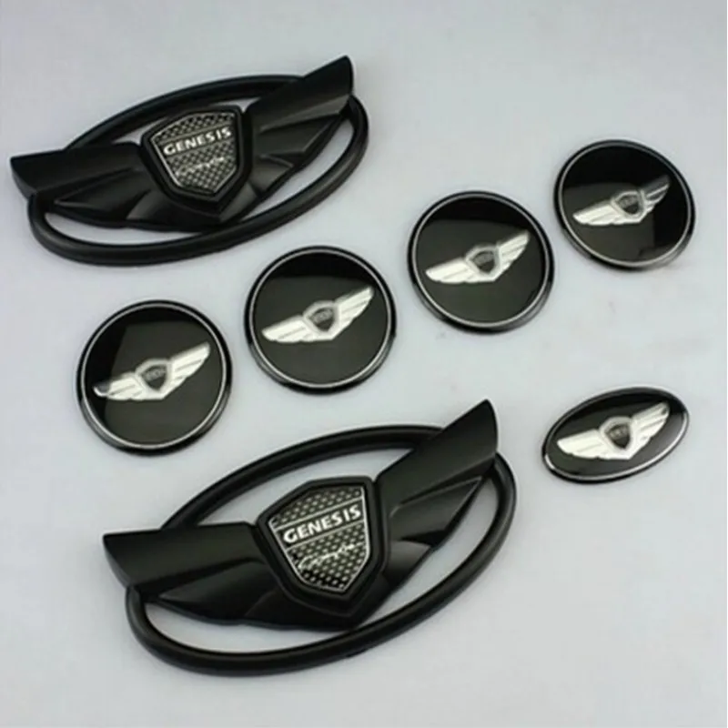 

7PCS/set 3D Badge Emblems Front +Rear +Steering Wheels For 2010-2015 GENESIS COUPE Car Styling