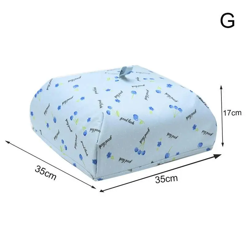 New Portable Folding Cover Lunch Bag Aluminum Foil Dining Table Covers Dust Prevention Fly Food Cover Kitchen Gadgets - Цвет: Blue L