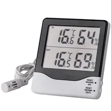 In Out Two Channels Thermo Hygrometer Digital LCD Electronic Temperature Humidity Meter Weather Station Thermometer Hygrometer