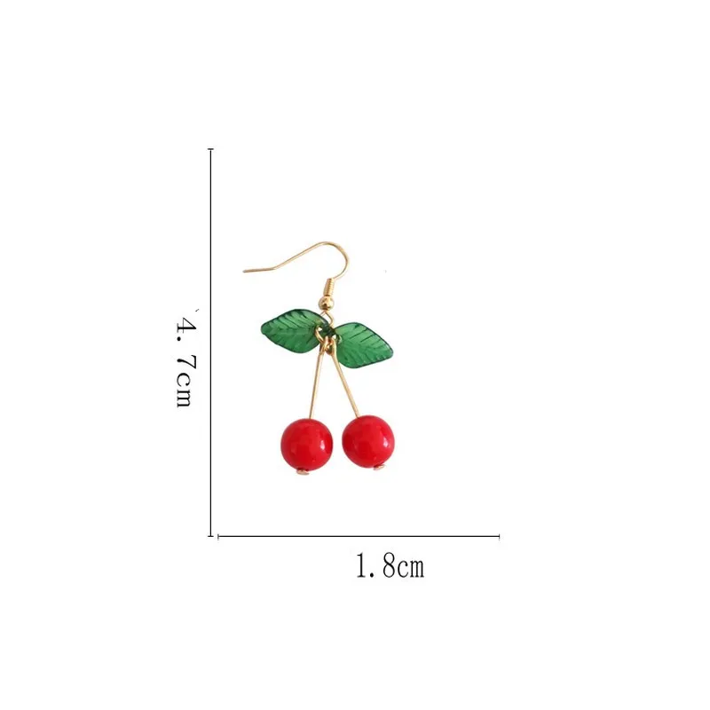 HTB1oopDSFXXXXcvXVXXq6xXFXXXw - hot red Cherry earrings eardrop Sweet fruit fresh cherry eardrop female fashion youth beautiful girl students earrings for women