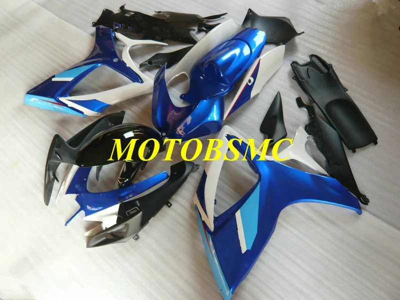 Изготовленный на заказ мотоцикл обтекатель комплект для SUZUKI GSXR600 750 K6 06 07 R 600 GSXR750 2006 2007 ABS белая, голубая обшивка комплект+ подарки SB68