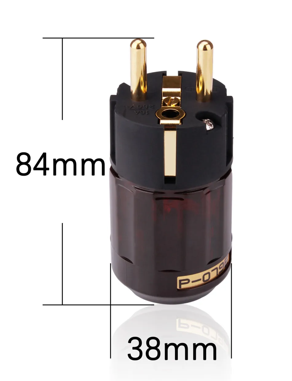 Hifi ЕС вилка P-079E/C-079 электрическая вилка 24k позолоченный SCHUKO разъем питания аудио разъем Мужской Женский адаптер кабельного штекера питания