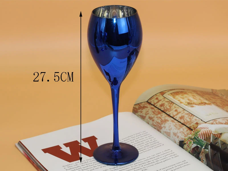 Европейский Креативный синий цвет металлическое покрытие стеклянная чашка хрустальный стеклянный бокал для вина чашка для шампанского домашний Свадебный декор посуда для напитков - Цвет: B