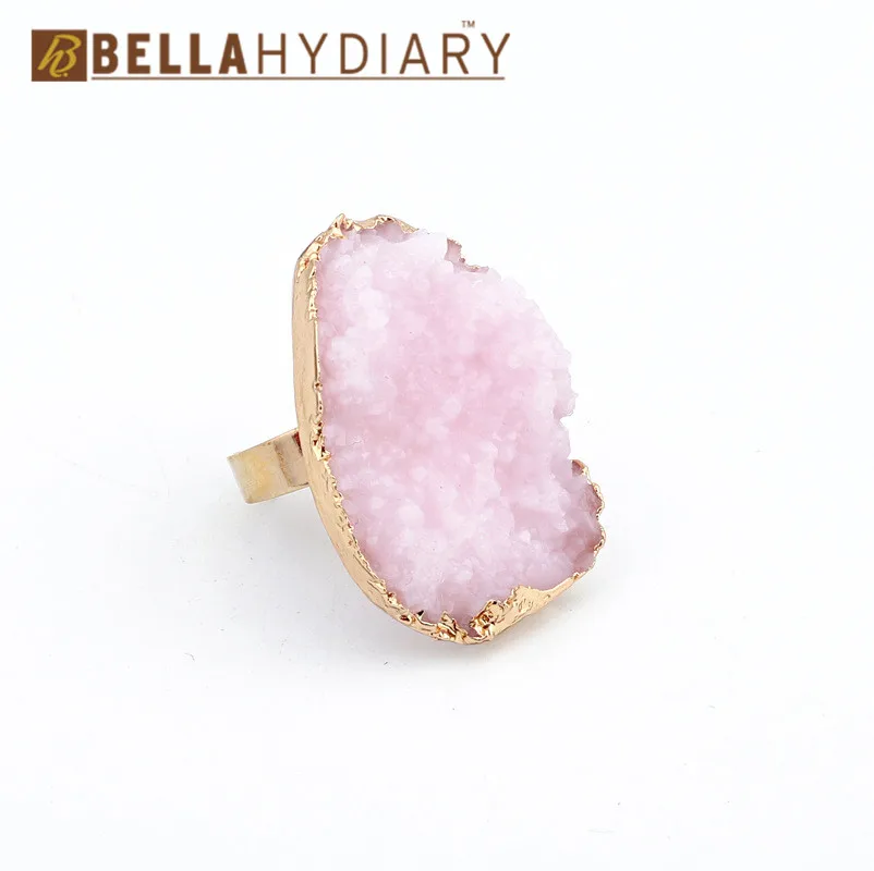 Винтажное кольцо Boho Bijoux Druzy из смолы, открытое регулируемое кольцо для женщин, подарки, свадебные кольца для женщин, аксессуары, ювелирные изделия Joyas