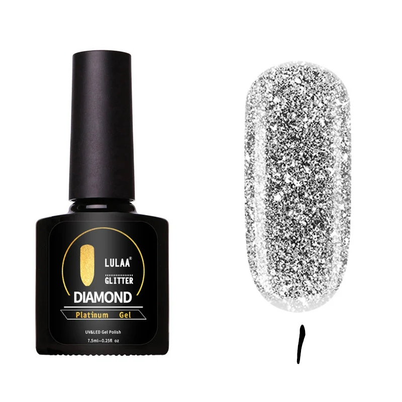 Mirror Effect Glitter Nail Phototherapy Glue DIY 3D Multicolor Nail Art Decoration-MS - Color: as picture