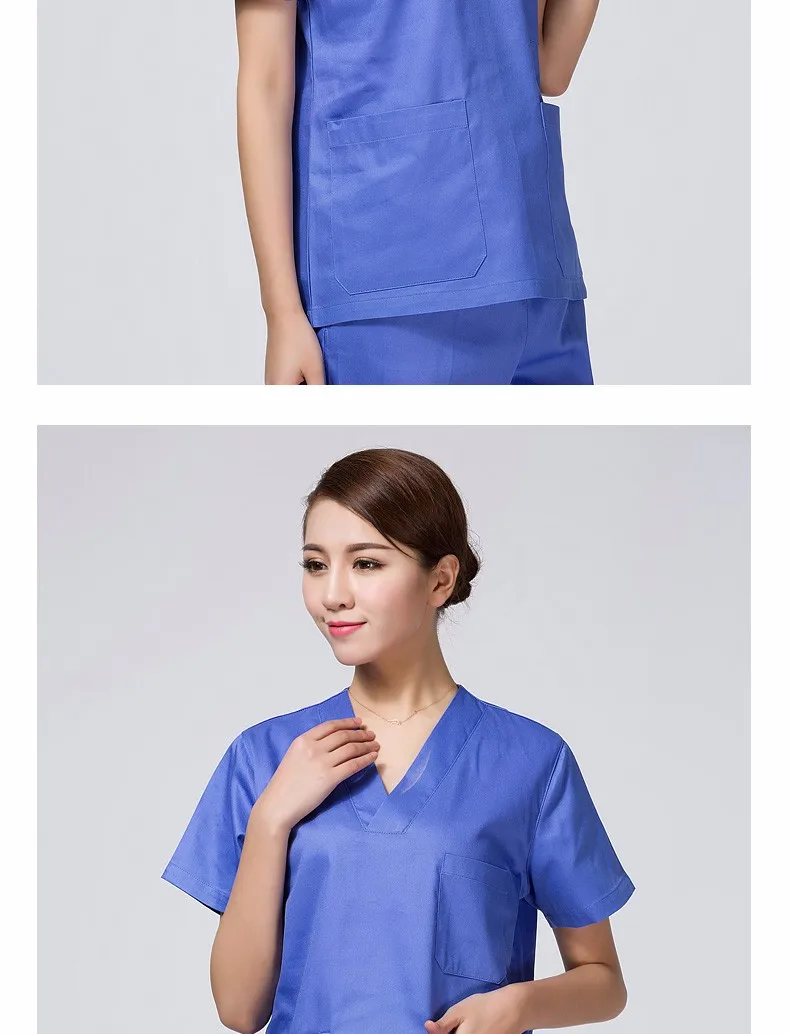 С коротким рукавом синий зеленый медицинский Халат униформа медсестры Костюмы лабораторный халат доктор одежда медико ospedaliero vestiti
