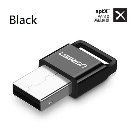 black UGreen usb 4,0 bluetooth адаптер компьютерный Настольный телефон стерео наушники aptx аудио передатчик приемник - Цвет: black
