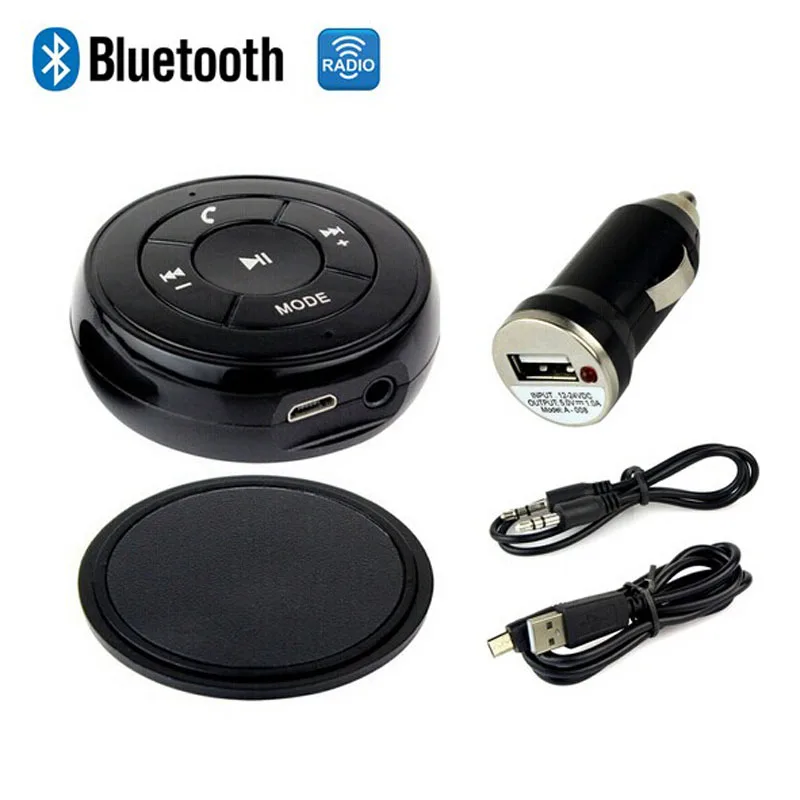 Аудио адаптер Bluetooth Music Receiver громкой связи Car 3,5 мм AUX Динамик модные аксессуары YYH* Лучшая цена Вики - Название цвета: Black