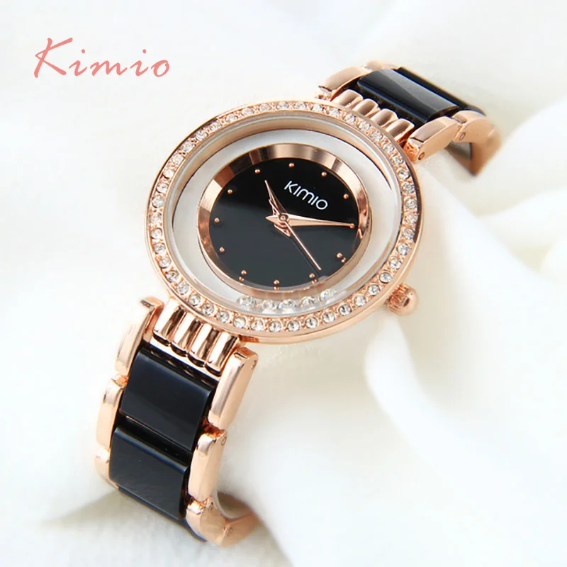 KIMIO бренд Relojes mujer кварцевые часы женские роскошные бриллиантовые Стразы платье девушка браслет часы женские часы